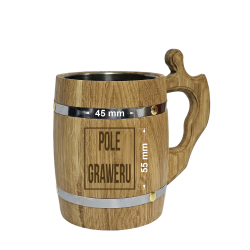 Kufel dębowy z grawerem laserowym